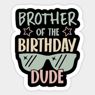 brother Of The Birthday Boy glasses B-day Gift For Boys Kids Sticker